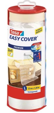 Tesa Easy Cover Premium Abdeckfolie für Malerarbeiten 33 m x 140 cm, 57116-00000-03